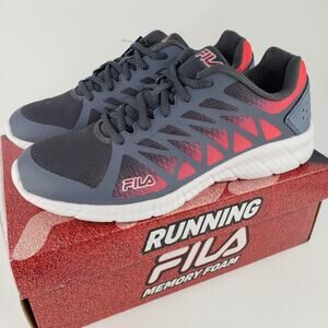 FILA Running Shoes Womens Size 12 Memory Foam Fantom 6 Gray Grey & Neon Pink